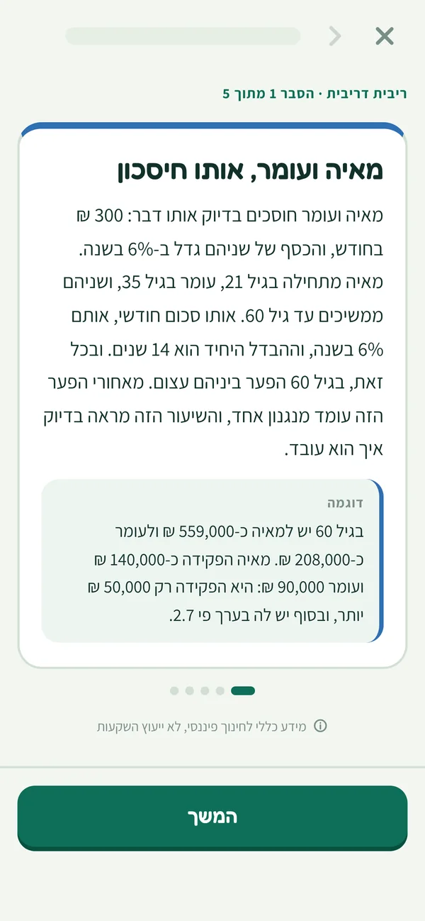 מסך שיעור: מאיה ועומר, אותו חיסכון